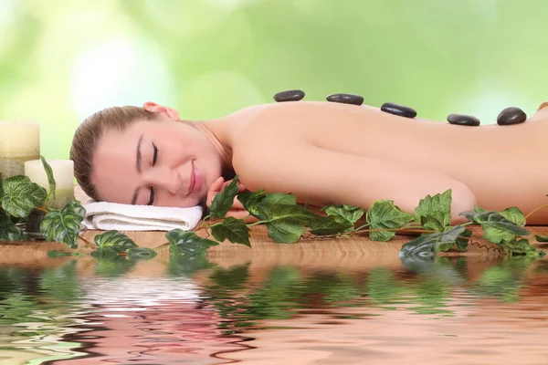Healthy Caucasian Girl Relaxing In The Spa Salon. Stock Image