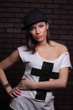 Güzel bir kızın portresi.