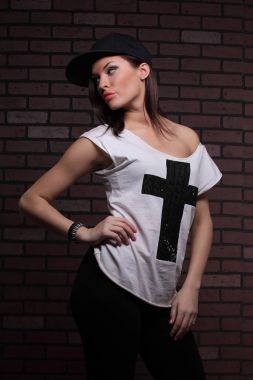 Güzel bir kızın portresi.