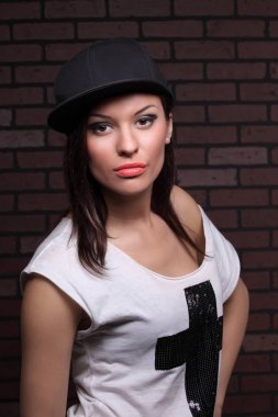 Güzel bir kızın portresi.