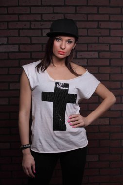 Güzel bir kızın portresi.