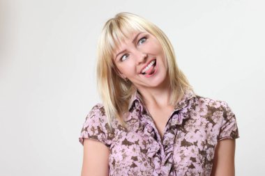 Deli komik kadın portresi