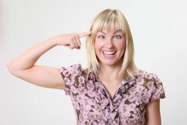 Deli komik kadın portresi