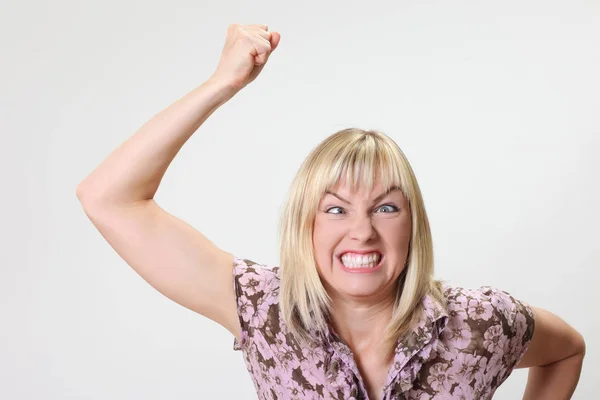 Portrait of crazy funny woman — Stock Photo, Image