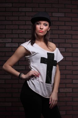 Güzel bir kızın portresi.