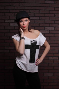 Güzel bir kızın portresi.