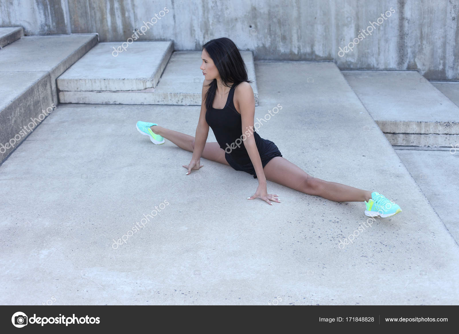 Athletic girl with a flexible sexual body - Stock Photo ...