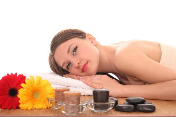 Woman relaxing in spa — Stock Photo, Image