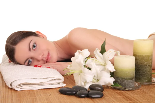 Woman relaxing in spa — Stock Photo, Image