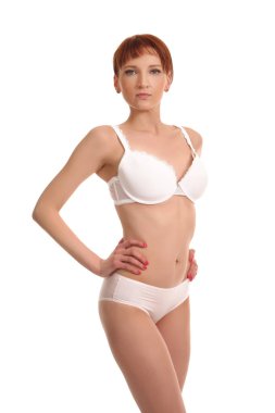 beyaz iç çamaşırı genç kadın vücut