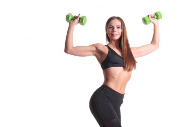 dumbbells ile ince kas kız