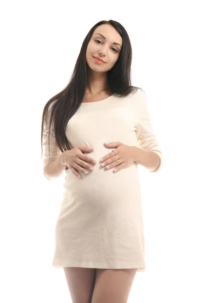 Concepto de embarazo y maternidad. mujer embarazada —  Fotos de Stock