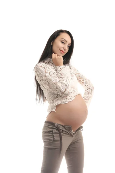 Graviditet och moderskap koncept. gravid kvinna — Stockfoto