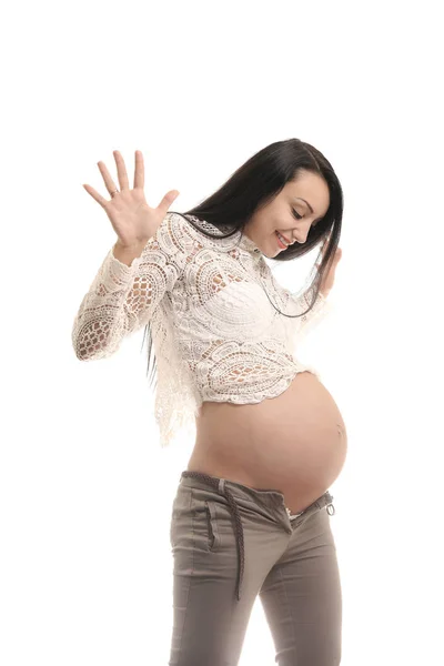 Concepto de embarazo y maternidad. mujer embarazada — Foto de Stock