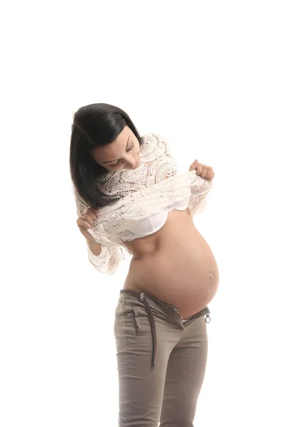 Koncept těhotenství a mateřství. těhotná žena — Stock fotografie