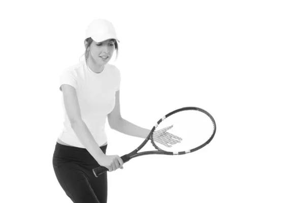 Молода дівчина з тенісною ракеткою — стокове фото