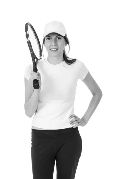 Chica joven con una raqueta de tenis —  Fotos de Stock