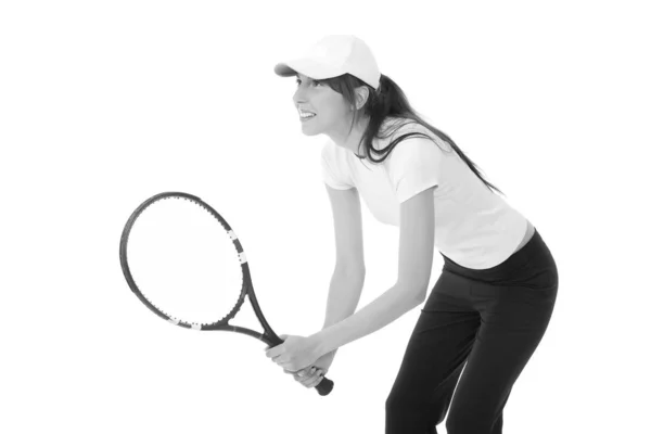 Jong meisje met een tennis racket — Stockfoto