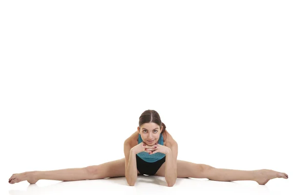 Unga vackra yoga poserar — Stockfoto