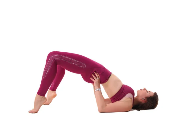 Sporty young woman doing yoga practice — Stock Photo, Image