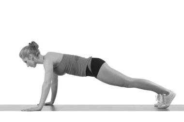 Fitness kadını kalas eğitimi