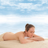 Картина, постер, плакат, фотообои "young beautiful woman getting spa treatment", артикул 334353590