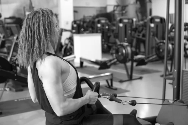 Sexy Young Athletic Girl Working Out Gym — Stock Photo, Image