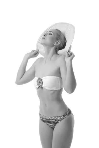 Güzellik Kadın Bikini Giyiyor Studio Fotoğraf Genç Kızın — Stok fotoğraf