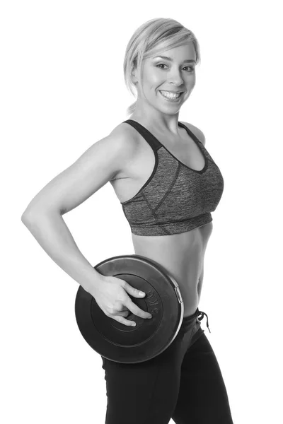 Giovane Bella Ragazza Fitness Con Muscoloso Corpo Sexy — Foto Stock