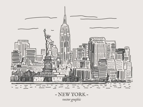 New York vintage vektör çizim — Stok Vektör