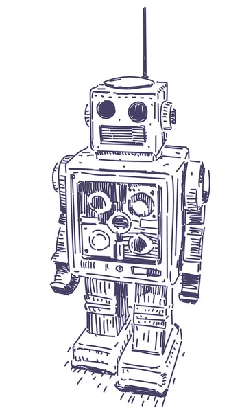 Robotervektorhand gezeichnet — Stockvektor