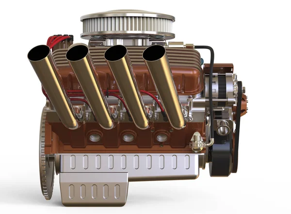 Hot rod V8-motor 3d gör — Stockfoto