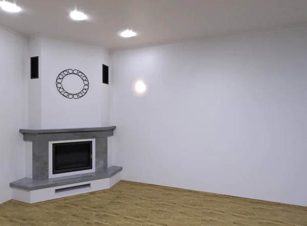 Corner marble fireplace. 3D render — Stock Photo, Image