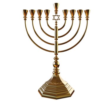 Hanukkah menorah 3d render
