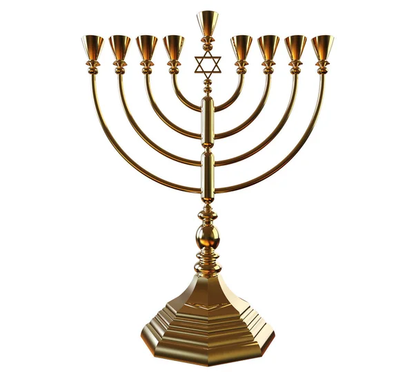 Menorah de Hanukkah render 3d —  Fotos de Stock