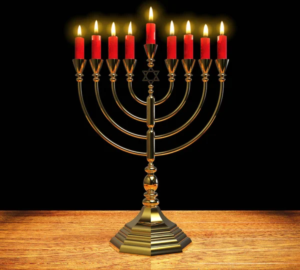 Hanukkah menorah 3d render