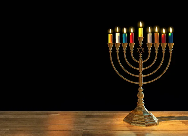 Hanukkah menorah 3D render — Stock Photo, Image