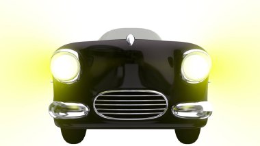 Oyuncak Siyah araba. 3D render