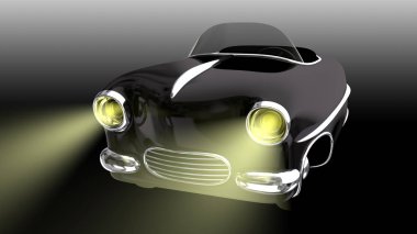 Oyuncak Siyah araba. 3D render