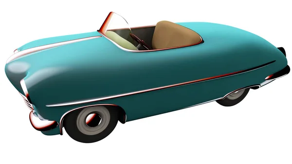 Іграшковий синій автомобіль. 3D візуалізація — стокове фото