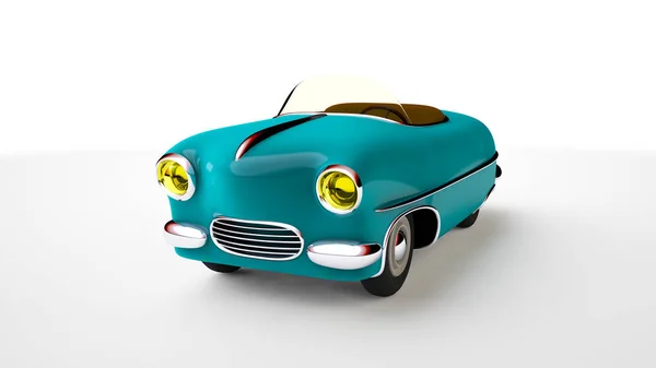 Coche azul de juguete. Renderizado 3D — Foto de Stock