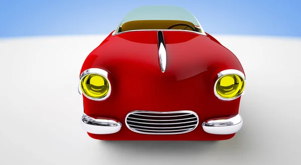 Czerwony samochodzik. renderowania 3D — Zdjęcie stockowe