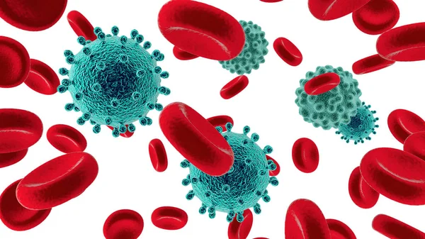 Virus de la sangre 3D render —  Fotos de Stock