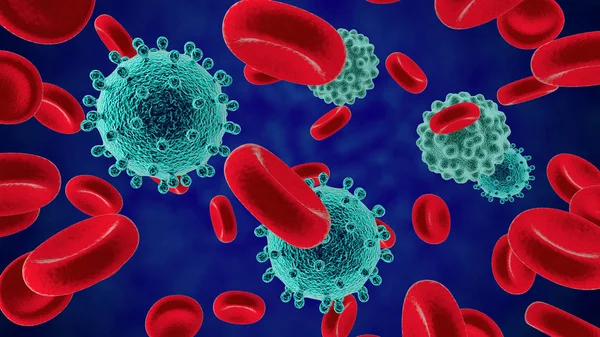 Virus de la sangre 3D render —  Fotos de Stock