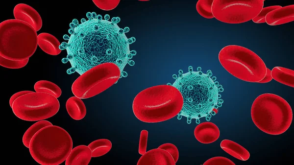 Wirusa we krwi render 3d — Zdjęcie stockowe