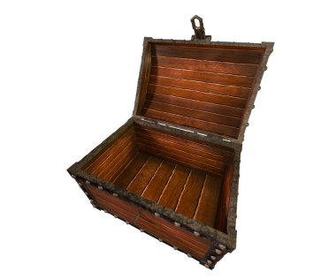 Korsan hazine sandığı. 3D render.