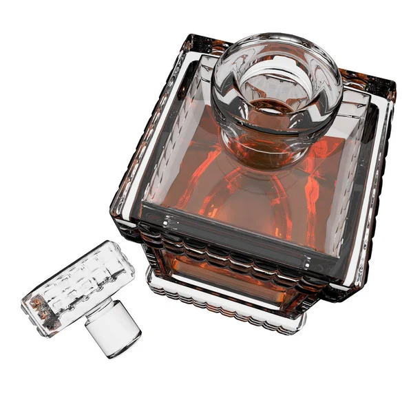 Decantador con whiskey.3D render — Foto de Stock