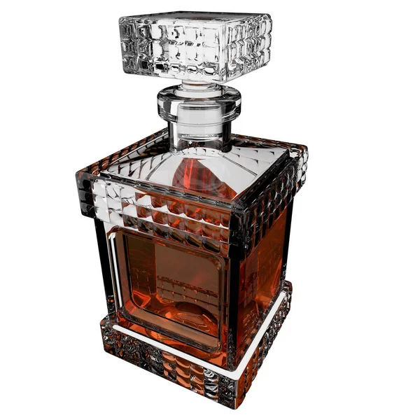 Decanter with whiskey.3D render — Stock Photo, Image