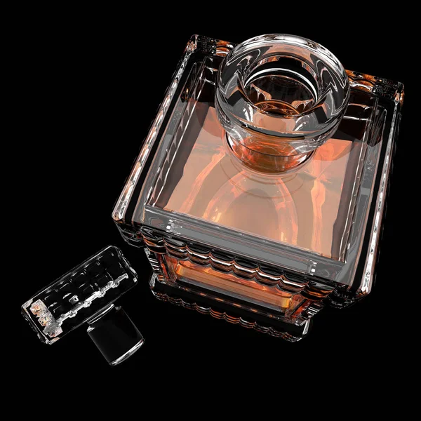 Karaf met whiskey.3d render — Stockfoto