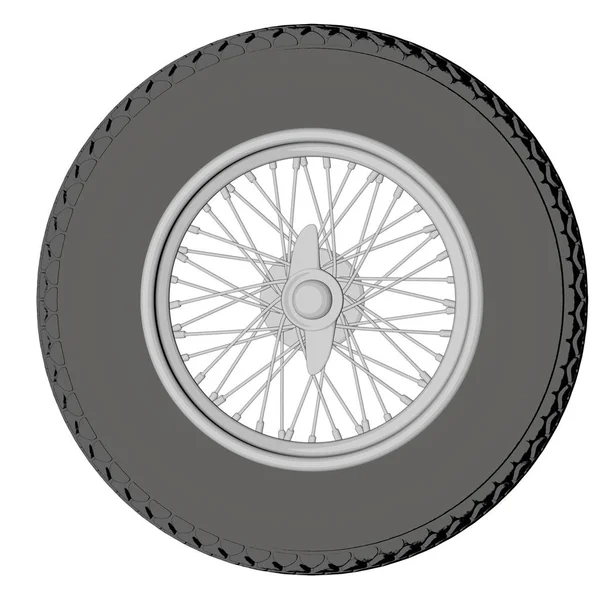 Roue automobile isolée sur blanc. rendu 3D — Photo